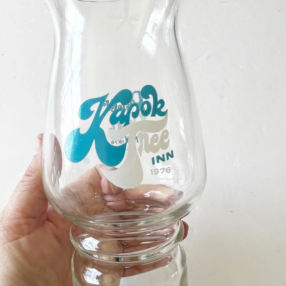 Kapok Tree Inn Peter Pan 1976 Tiki Bar Hurricane Glasses Set Of 2 Vintage Glass